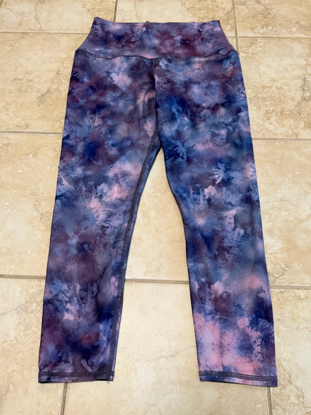 EVOLUTION And CREATION Purple & Blue The Mia Crop Leggings Size Medium
